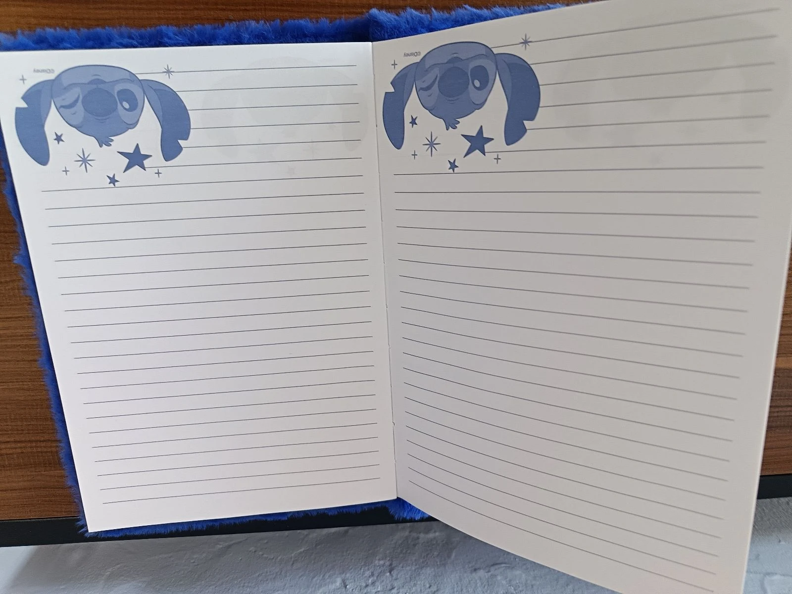 Bloco de notas Stitch Disney capa de pelúcia azul novo – photo 3